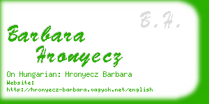 barbara hronyecz business card